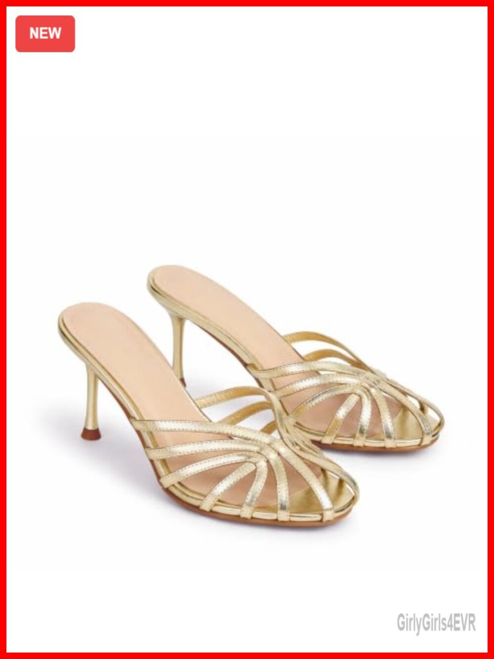 Strappy Kitten Heels Open Round Toe Slip On Mules Sandals Dressy Slides